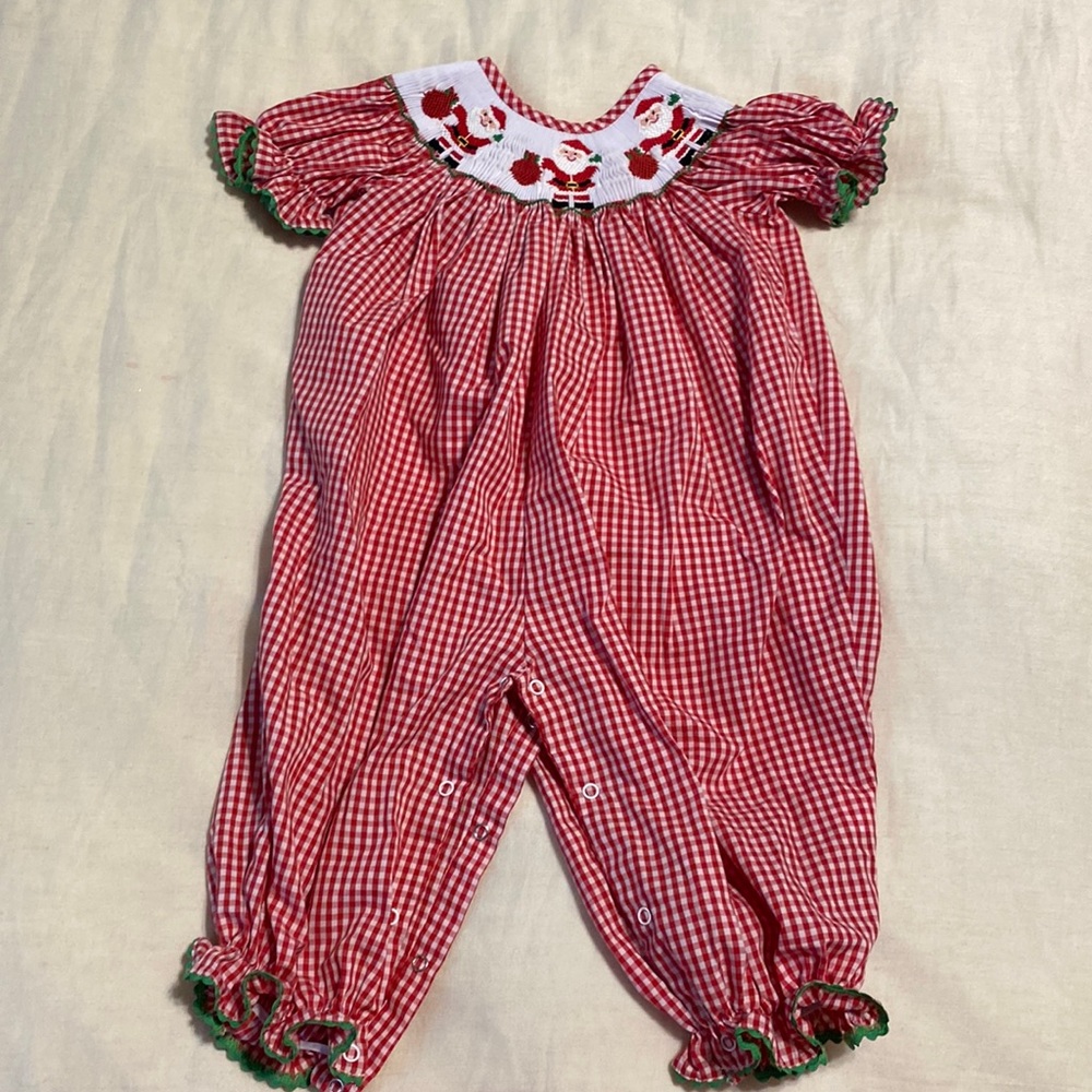 Southern Smocked Company Santa Romper